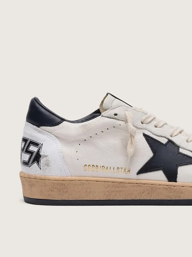 Ball Star para hombre en napa blanca con estrella negra