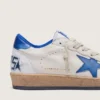 Ball Star para hombre en napa blanca con estrella y lengüeta del talón azules