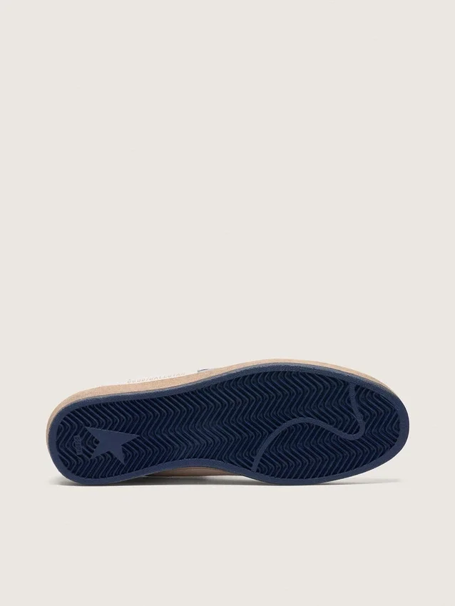 Ball Star para hombre en napa blanca con estrella y lengüeta del talón azules