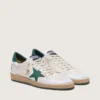 Ball Star para hombre en napa blanca con estrella y lengüeta en el talón de cuero verde