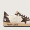 Ball Star para hombre en napa y malla con estrella de gamuza e inserciones de cuero marrón