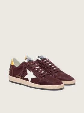 Ball Star para hombre en nobuk color chocolate con estrella de cuero y lengüeta en el talón