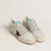 Ball Star para hombre en nubuck con estampado de cocodrilo y estrella de gamuza color burdeos