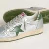 Ball Star para hombre en nylon plateado con estrella de cuero verde y lengüeta en el talón