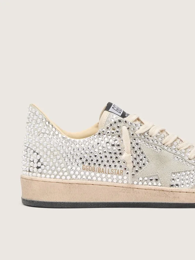 Ball Star para mujer con cristales Swarovski y estrella de gamuza gris