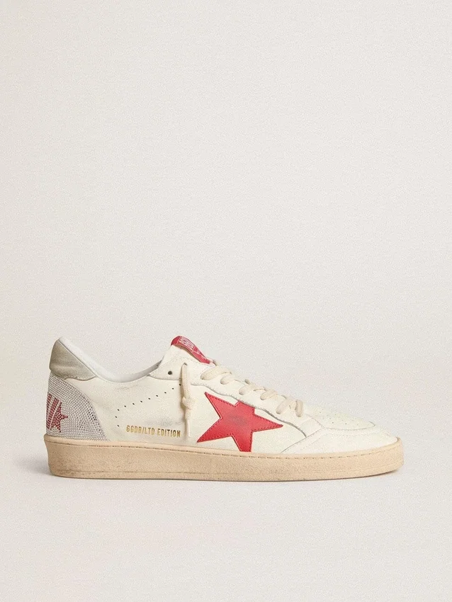 Ball Star para mujer de San Valentín con estrella de cuero rojo y letras rojas de Swarovski