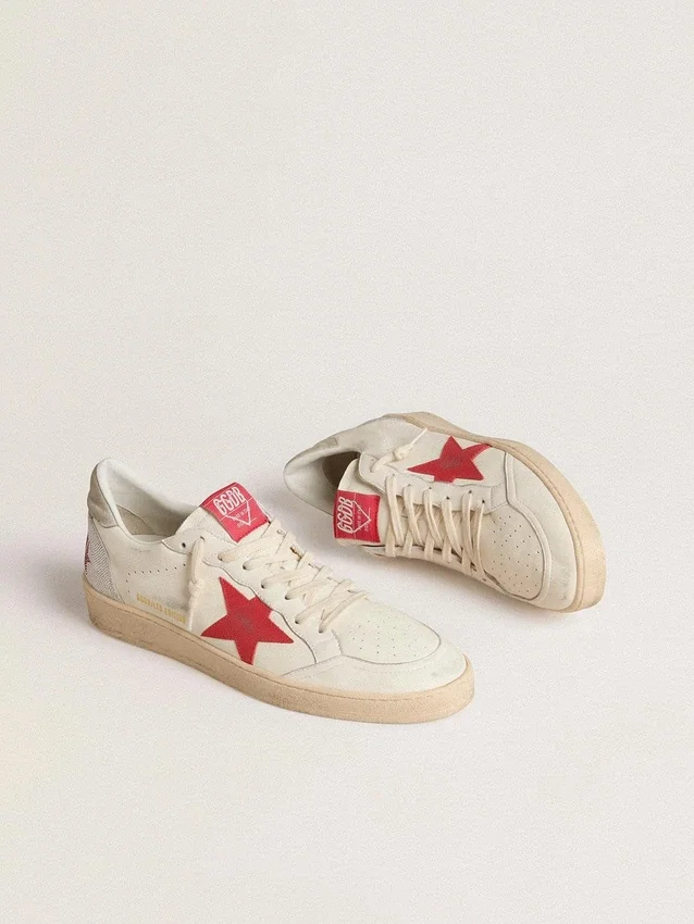 Ball Star para mujer de San Valentín con estrella de cuero rojo y letras rojas de Swarovski