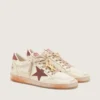 Ball Star para hombre en cuero blanco con estrella y lengüeta del talón en cuero color óxido