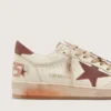 Ball Star para hombre en cuero blanco con estrella y lengüeta del talón en cuero color óxido