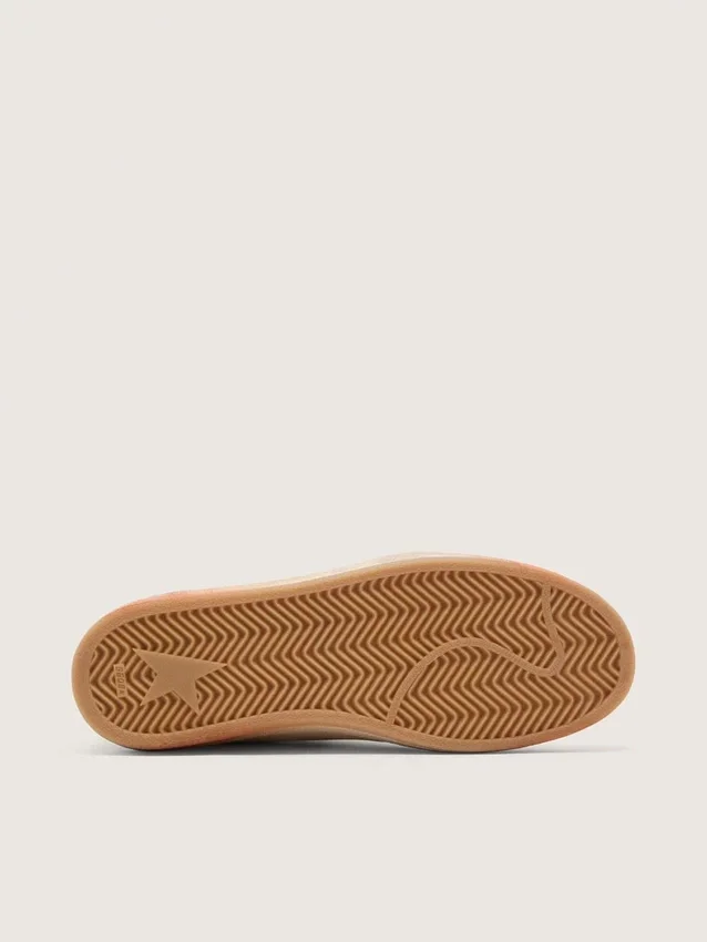 Ball Star para hombre en cuero blanco con estrella y lengüeta del talón en cuero color óxido