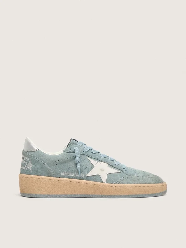 Ball Star para mujer en gamuza azul claro con estrella blanca