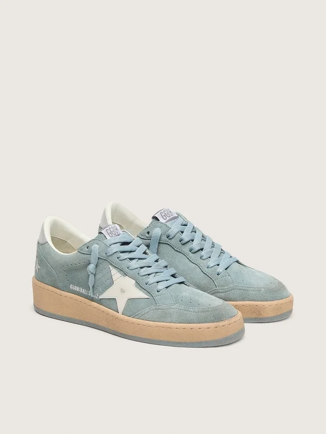 Ball Star para mujer en gamuza azul claro con estrella blanca