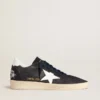 Ball Star para mujer en gamuza azul oscuro con estrella y lengüeta en el talón de cuero