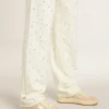 Ball Star para mujer en gamuza beige con estrella y lengüeta del talón de cuero blanco