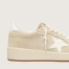 Ball Star para mujer en gamuza beige con estrella y lengüeta del talón de cuero blanco
