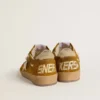 Ball Star para mujer en gamuza con estrella de cuero beige y lengüeta del talón de piel de potro