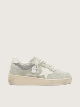 Ball Star para mujer en gamuza gris claro con inserciones de estrella y purpurina