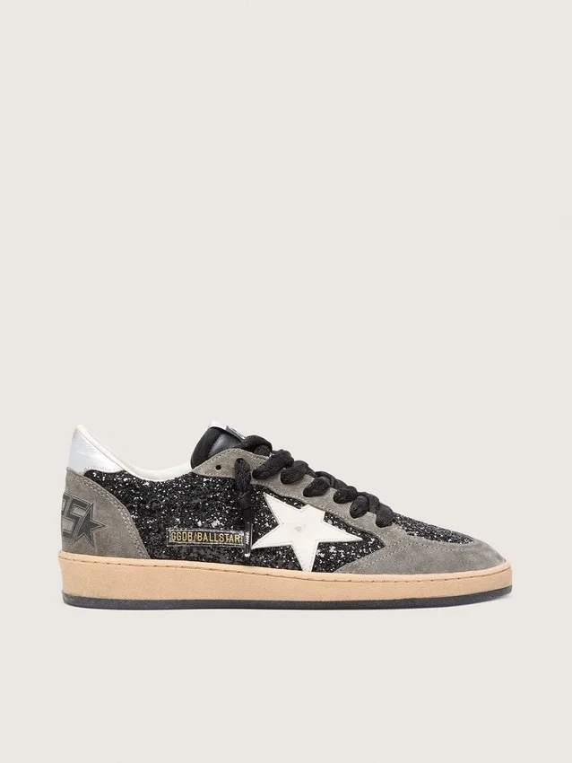 Ball Star para mujer en glitter con estrella de cuero y lengüeta metálica en el talón