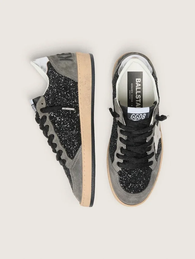 Ball Star para mujer en glitter con estrella de cuero y lengüeta metálica en el talón