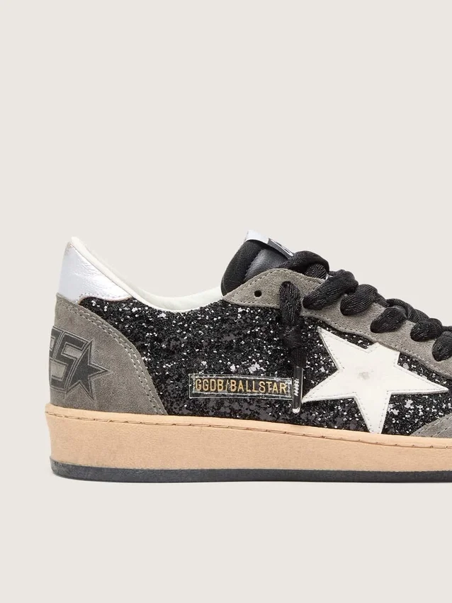 Ball Star para mujer en glitter con estrella de cuero y lengüeta metálica en el talón
