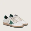 Ball Star para mujer en piel napa blanca con estrella y lengüeta del talón de piel verde