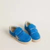 Ball Star para niños en gamuza azul claro con estrella y lengüeta del talón de nubuck gris