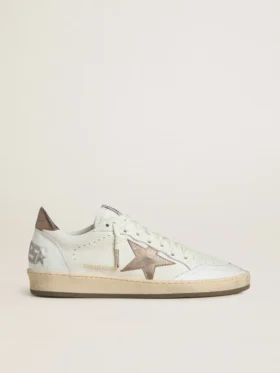 Ball Star Wishes para mujer en cuero blanco con estrella de cuero bronce metalizado