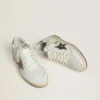 Ball Star Wishes para mujer en cuero blanco con estrella de cuero bronce metalizado