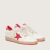 Ball Star Wishes para mujer en cuero blanco con una estrella roja y lengüeta en el talón