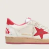Ball Star Wishes para mujer en cuero blanco con una estrella roja y lengüeta en el talón