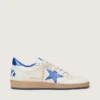 Ball Star Wishes para hombre en piel napa blanca con una estrella azul brillante y lengüeta en el talón