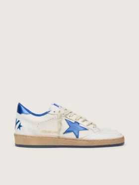 Ball Star Wishes para mujer en piel napa blanca con estrella azul brillante y lengüeta en el talón