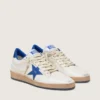 Ball Star Wishes para hombre en piel napa blanca con una estrella azul brillante y lengüeta en el talón