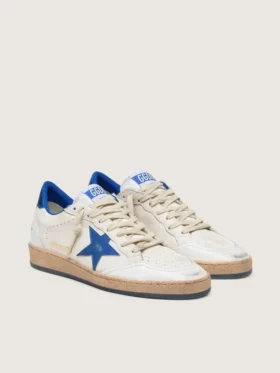 Ball Star Wishes para mujer en piel napa blanca con estrella azul brillante y lengüeta en el talón