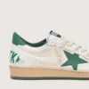 Ball Star Wishes para mujer en piel napa blanca con estrella y lengüeta del talón de piel verde
