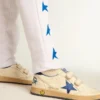 Ball Star Young con estrella de cuero azul metalizado y lengüeta en el talón