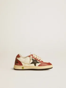 Ball Star Young en napa con estrella negra e inserciones de cuero rojo