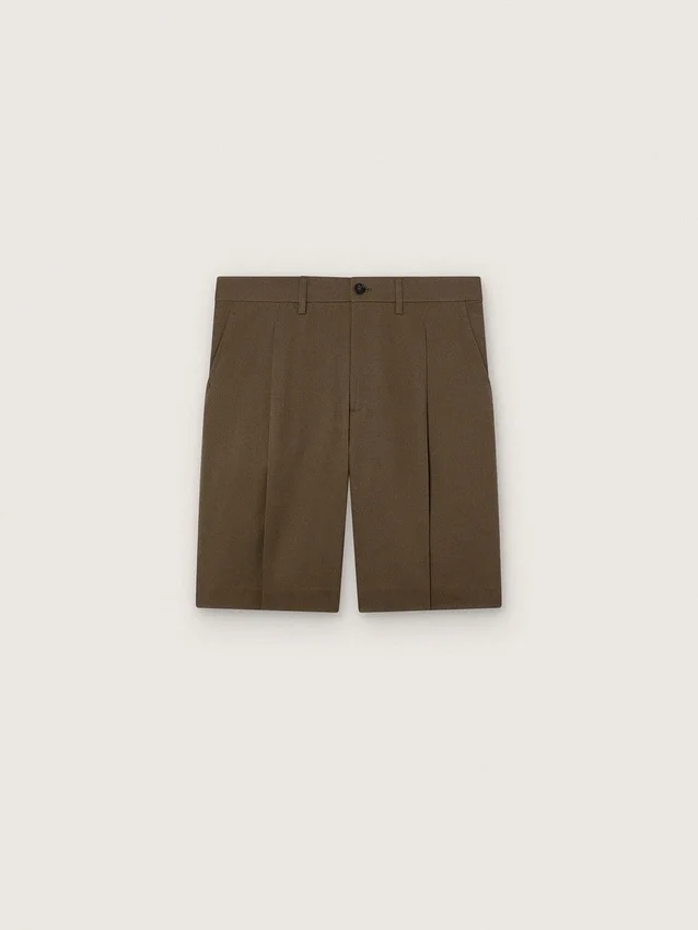 Bermudas de gabardina de lana para hombre