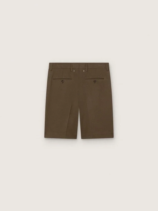 Bermudas de gabardina de lana para hombre