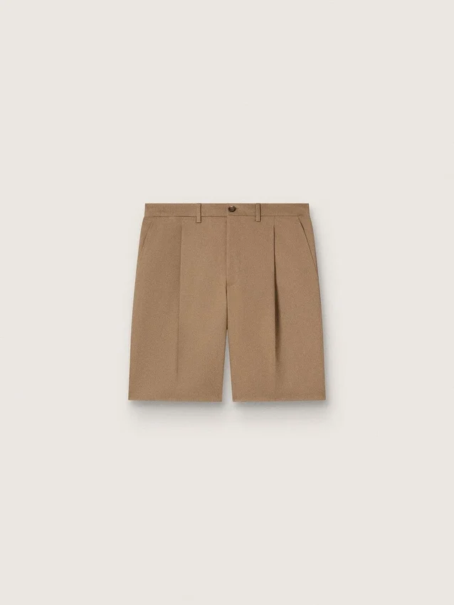 Bermudas para hombre de algodón beige