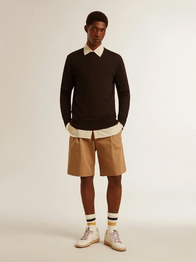 Bermudas para hombre de algodón beige