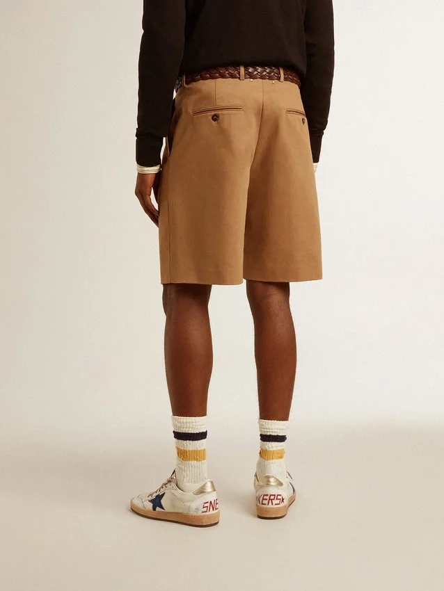 Bermudas para hombre de algodón beige