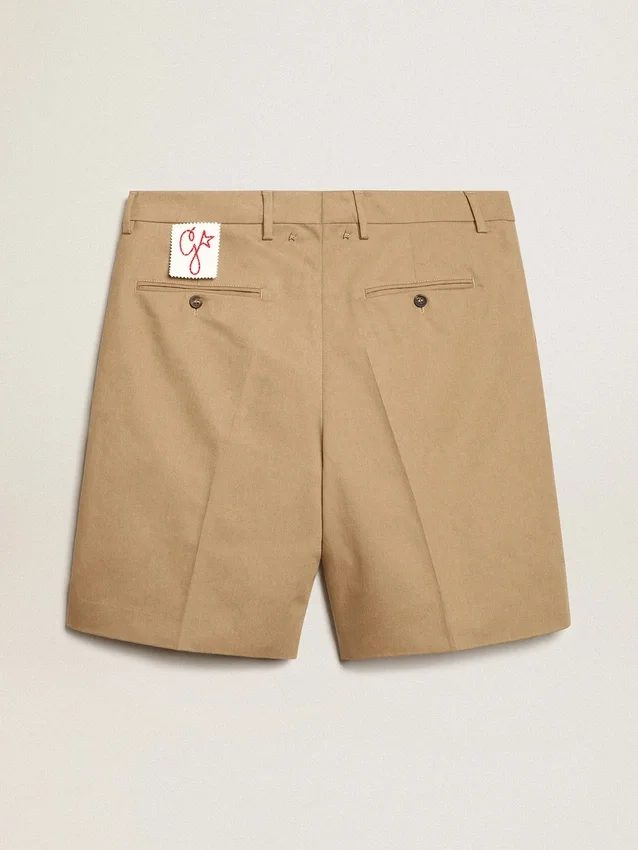 Bermudas para hombre de algodón beige