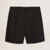 Bermudas para hombre de algodón negro