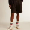 Bermudas para hombre de algodón negro
