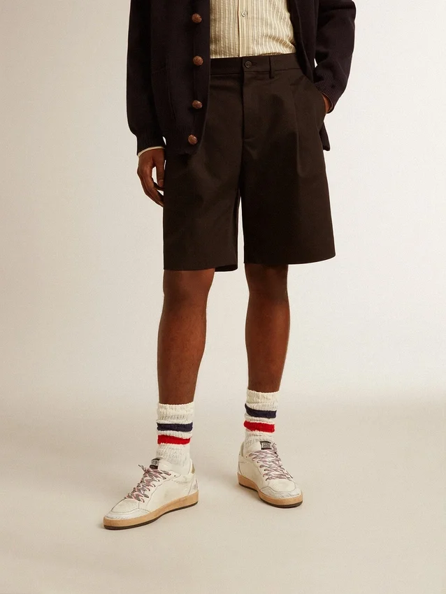 Bermudas para hombre de algodón negro