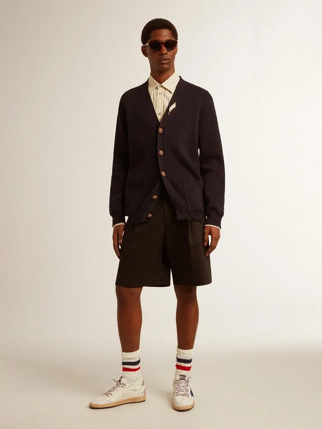 Bermudas para hombre de algodón negro