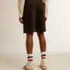 Bermudas para hombre de algodón negro