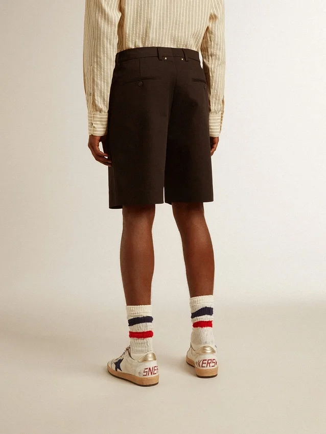Bermudas para hombre de algodón negro