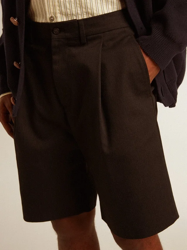 Bermudas para hombre de algodón negro